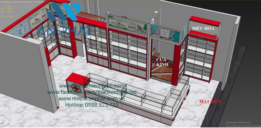 Phong cách thiết kế nhà thuốc hiện đại Linh Ánh tại TP Nam Định 14 Thi cong nha thuoc tai Nam Dinh 8 min