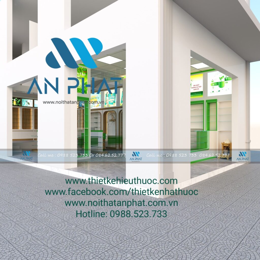 Thiết Kế Thi Công Nhà Thuốc Quế Anh – Yên Lập, Phú Thọ 16 Thiet ke nha thuoc Que Anh yen lap 4 min