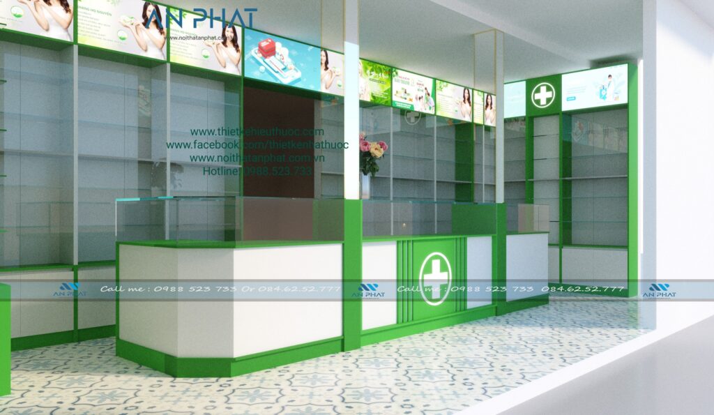 Thiết Kế Thi Công Nhà Thuốc Thu Hằng – Điểm Nhấn Hiện Đại Giữa Trung Tâm TP. Bắc Ninh 6 Thiet ke nha thuoc dep 3 min 1