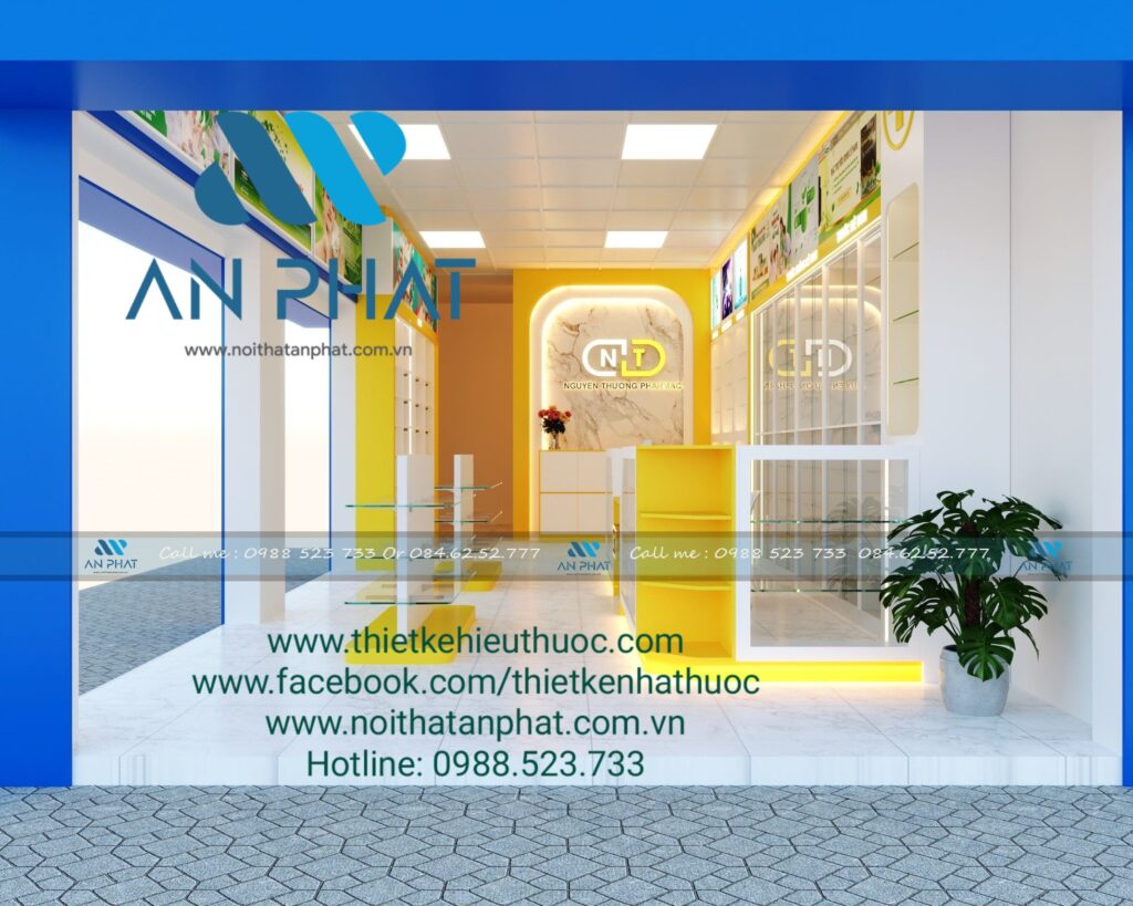 An Phát Thiết Kế Thi Công Nhà Thuốc Nguyễn Thương – Lục Ngạn, Bắc Giang 12 Thiet ke nha thuoc dep 4 min