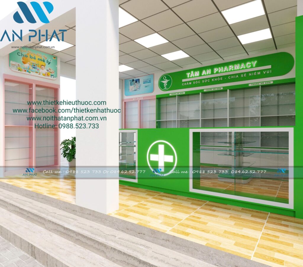 thiet ke nha thuoc 2 mat tien 2 min