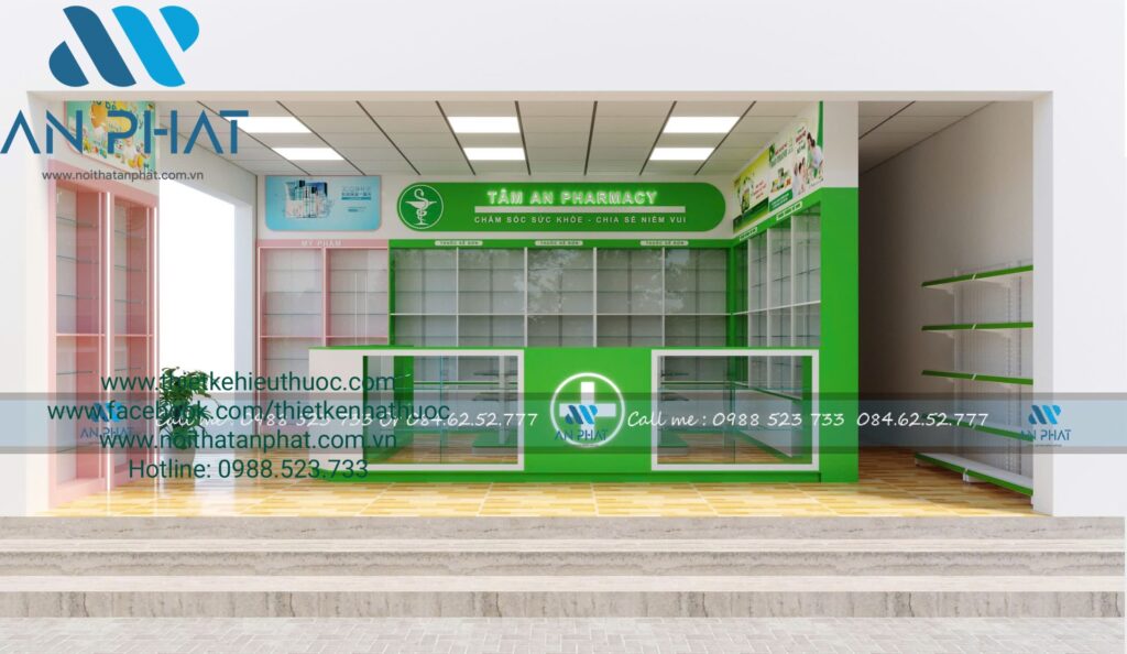 thiet ke nha thuoc 2 mat tien 3 min